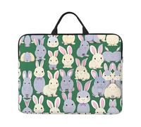Many Bunny Cute Print 14in Laptop Case Sleeve Bag â€“ Portable Handle, Business Travel, Commuting, Accessory Pocket