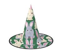 Many Bunny Cute Print Carnival Halloween Witch Hat Costume Accessory Foldable Cap Party Masquerade Decor