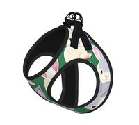 Many Bunny Cute Print Pet Leash Vest Reflective Adjustable Soft Mesh Vest Breathable For Daily Walks