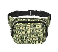 many cartoon dollars Printed multifunctional waist bag, unisex trendy messenger bag, travel sports storage bag