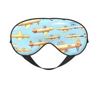 Many Cartoon Small Airplanes Eye Mask, Sleep Mask for Men Women 100% Blackout, No Pressure On Eyes, Soft & Breathable