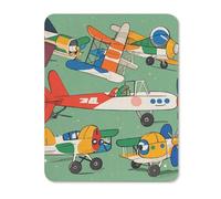 Many Cartoon Small Airplanes Mouse Pad, Non-Slip Mousepad, Stitched Edges Waterproof Vertical Version Mouse Mat with Cute Pattern for Gaming Work Computer Office 9.4"x7.9"