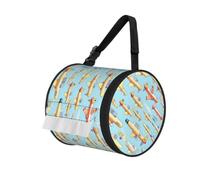 Many Cartoon Small Airplanes Print Cylinder Tissue Organizer Bag With Strap, Portable Toilet Roll Holder For Camping Car