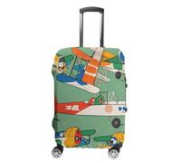 Many Cartoon Small Airplanes Suitcase Covers Luggage Protector - Travel Elastic Baggage Case Protective, Washable Anti-scratch Large Suit Case Cover for Suitcases Fits 19-32 Inch Luggages, white, M