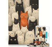 Many Cats Crowd Jigsaw Puzzles for Adults1000 Pieces Reason Skill Fine Detail Happy Challenge Art Display (38x26cm)