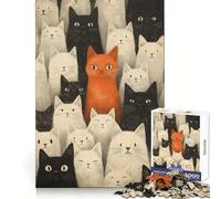 Many Cats Crowd Jigsaw Puzzles for Adults1000 Pieces Reason Skill Fine Detail Happy Challenge Art Display (38x26cm)