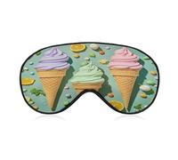 Many Colored Ice Cream Eye Mask, Adjustable Strip, Blocks Light Sleep Mask, Sleep Eye Mask for Night Sleeping Travel Nap 8.1 * 4.1 Inches