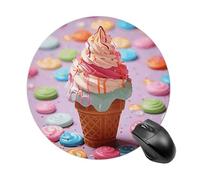 Many Colored Ice Cream Mouse Pad Round Laptop Mouse Mat Cute Computer Mousepad Keyboard Pad Non-Slip Desk Pads for Gaming Office Work Home
