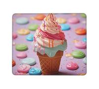 Many colored ice cream Mouse Pad with Stitched Edge, Comfortable Mouse Pads with Non-Slip Rubber Base Gaming Mouse Mat Washable Mousepads Computers Laptop Desk Accessories for Office 7.9 x 9.5 in