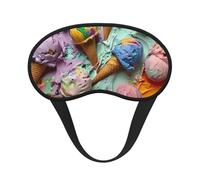 Many Colored Ice Cream Print Adults Soft Washable Eye Mask for Light Blocking Nap Face Sleeping Travel Cover