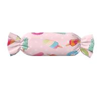 Many Colored Ice Cream Print Candy Pillow Cylindrical Comfort Roll Pillow Travel Neck Pillow Suitable For Head Neck And Back Support