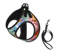 Many Colored Ice Cream Print Dog Harness,Pet Leash Vest,Adjustable And Reflective Vest,For Small To Medium Dogs