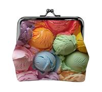 Many Colored ice Cream Print Exquisite Versatile Kiss Lock Coin Purse Cute Small Zipper Wallet for Coins Cards