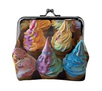 Many colored ice cream Print Exquisite Versatile Kiss Lock Coin Purse Cute Small Zipper Wallet for Coins Cards