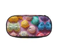 Many Colored Ice Cream Print Lightness Portable Pencil Case Spacious Pen Bag School Supplies Makeup Storage