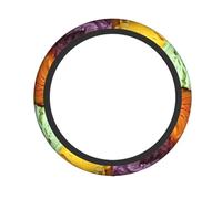 Many Colored Ice Cream Print Non-Slip Car Steering Wheel Cover Soft Easy Installation Protection Fit Cars Trucks