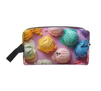 Many Colored ice Cream Print Portable Large - Capacity Travel Toiletry Organizer Bag, fit for Travel and Daily Use