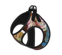 Many Colored Ice Cream Print Reflective No Choke Pet Vest Harness,Adjustable Soft Padded Dog Harness With Easy Control Handle