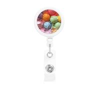 Many Colored Ice Cream Print Retractable Badge Holder with Clip Name Card Holders for Office Worker Doctor Nurse