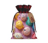 Many Colored Ice Cream Print Reusable Gift Drawstring Eco-Friendly Bags Holiday Wedding Party Favors Pouches