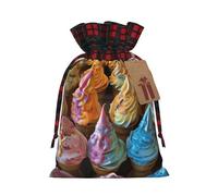 Many Colored Ice Cream Print Reusable Gift Drawstring Eco-Friendly Bags Holiday Wedding Party Favors Pouches