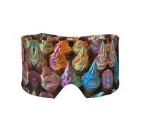 Many Colored Ice Cream Print Sleep Eye and Ear Muffs for Sleeping with Adjustable Strap for Travel Nap Shift Work Office