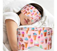 Many Colored Ice Cream Print Sleep Mask,Coverage Eye Mask,Soft Breathable Blindfold for Travel Nap Work