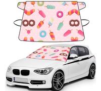 Many Colored Ice Cream Print Windshield Cover For Ice And Snow, Universal Fit For Car Suv, 600d Oxford Fabric Frost Protector