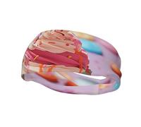 Many Colored Ice Cream Sports Sweatband Head Bands for Women Men, Lightweight Breathable Non Slip Workout Headbands Hairband for Fitness Running Cycling Hiking Yoga