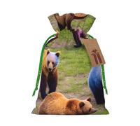 many Colorful Bears print Christmas Bag - Premium Holiday packet, Festive Xmas Packaging with Joyful Designs