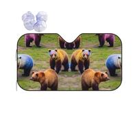 Many Colorful Bears Printing Windshield Sun Shade Foldable Car Sunshades Reflect Sun Heat Protect Your Car,Standard Size