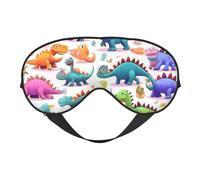 Many Colorful Cartoon Dinosaurs Eye Mask, Sleep Mask for Men Women 100% Blackout, No Pressure On Eyes, Soft & Breathable