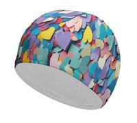 Many Colorful Confetti Swim Cap Breathable High Elasticity Swimming Caps Waterproof Swim Hat Stylish Bathing Cap Comfortable Swimming Hat for Women Men