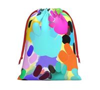 Many Colorful Dog Paw Print Reusable Drawstring Gift Bags For Candy Bag Birthday, Wedding Or Daily