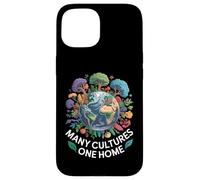Many Cultures One Home Earth Globe Unity Case for iPhone 15