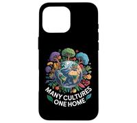 Many Cultures One Home Earth Globe Unity Case for iPhone 16 Pro Max