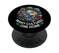 Many Cultures One Home Earth Globe Unity PopSockets Adhesive PopGrip