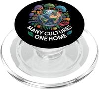Many Cultures One Home Earth Globe Unity PopSockets PopGrip for MagSafe
