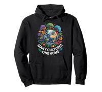 Many Cultures One Home Earth Globe Unity Pullover Hoodie