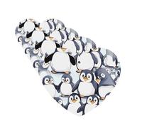 Many Cute Baby Penguins Sketch Car Air Fresheners 4 Pcs Funny Hanging Car Air Fresheners Cute Long Lasting Scented Mirror Hanging Decoration Ornaments Gift For Men Women Heart Shape
