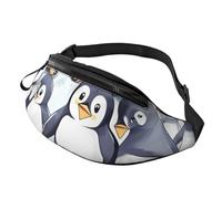 many Cute Baby Penguins Sketch Fanny Pack for Men Women, Waterproof Sports Waist Bag Fashion Belt Bag Crossbody Bags Hip Bum Bag with Adjustable Strap Large Sling Bag Purse for Travel Hiking