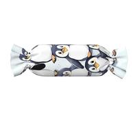 Many Cute Baby Penguins Sketch Print Candy Pillow Cylindrical Comfort Roll Pillow Travel Neck Pillow Suitable For Head Neck And Back Support