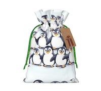 many Cute Baby Penguins Sketch print Christmas Bag - Premium Holiday packet, Festive Xmas Packaging with Joyful Designs