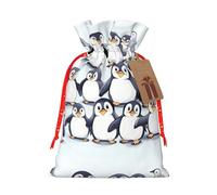 many Cute Baby Penguins Sketch print Christmas Bag - Premium Holiday packet, Festive Xmas Packaging with Joyful Designs