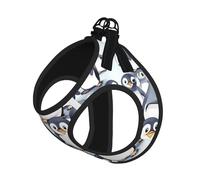 Many Cute Baby Penguins Sketch Print Dog Harness Adjustable Walk Puppy Harnesses Leash Clips Pet Harnesses Training Pet Vest
