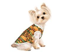 many cute burgers Pet Breathable Sleeveless T-shirt L for Small Dogs and Cats, Soft, Comfortable, Stylish