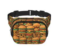 many cute burgers Printed multifunctional waist bag, unisex trendy messenger bag, travel sports storage bag