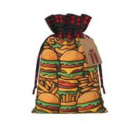 many cute burgers Two Color Drawstring Gift Bag M Beautiful Convenient Suitable For Christmas Birthdays