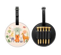 Many Cute Cartoon Animals Special Printed Golf tee Storage Bag - Portable Hanging Buckle Design