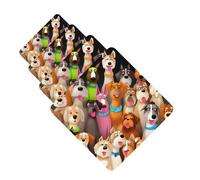 Many Cute Dogs Car Air Fresheners 4 Pcs Funny Hanging Car Air Fresheners Cute Long Lasting Scented Mirror Hanging Decoration Ornaments Gift For Men Women Square